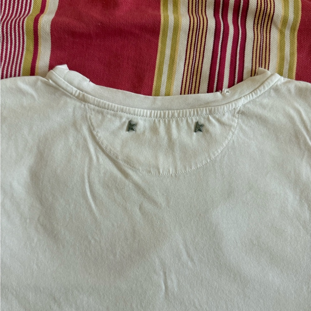 Golden Goose White Kids T-Shirt with Red Embroidery - Picture 3 of 6